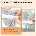 Pencil Erasers, White Erasers for Art, School, Office, Pack of 6