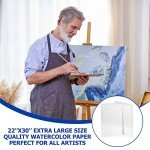 Fuutreo 20 Sheets Watercolor Paper Large 140 lb Heavyweight Drawing Paper White Painting Art Supply for Beginners, Artists and Professionals(22 x 30 Inch)