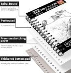 FIXSMITH 5.5"X8.5" Sketch Book | 100 Sheets (68 lb/100gsm) Sketchbook| Acid Free Drawing Paper | Spiral Bound Artist Sketch Pad | for Kids, Beginners, Artists & Professionals | Bright White