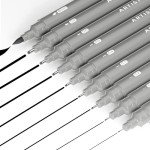 ARTISTRO Set of 9 Fineliner Pens - Black Micro Pens with Ultra Fine Tips for Drawing, Sketching, Writing, Journaling and Technical Illustration - Waterproof Archival Ink