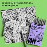 ARTISTRO Set of 9 Fineliner Pens - Black Micro Pens with Ultra Fine Tips for Drawing, Sketching, Writing, Journaling and Technical Illustration - Waterproof Archival Ink