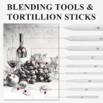 Aenir Blending Stumps for Drawing, Tortillons Blending Stumps Set of 13 Pack with Sandpaper Pencil Sharpener, Paper Art Blenders Tools for Charcoal, Graphite, Drawing Tools for Artists. (13)