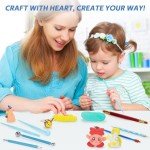 Polymer Clay Tools, Modeling Dotting Tools, Silicone Clay Sculpting Tool, Air Dry Clay Kit for Painting Embossing Scoring Modeling, Nail Art