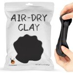 Cutedeer Black Air Dry Clay, 1.1lb Foam Modeling Clay, Soft Squishy Molding for Kids Adults, Arts & Crafts Project Slime Supplies(1.1lb - 1 Pack, Black)