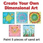 Faber-Castell 3D Sand Painting Kit for Kids: Create 5 Sand Art Pictures, DIY Arts and Crafts for Kids Ages 6-8+, Art Projects and Gifts for Girls and Boys, Red, Yellow, Green, Blue and White