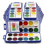 Watercolor Paint Pack with Wood Brushes 12 Washable Colors (0.61 Ounce (Pack of 18))