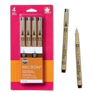 Sakura 50047 Micron 003/005 4PC Set Fine Tip Pen, Black/Sepia 4CT, 4 Count