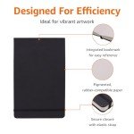 Amazon Basics Art Sketch Book, L Size 5.25" x 8.25", 72 Sheets, Sketch Pads for Drawing, Black