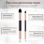 Kosiz 6 Pcs Blending Sponge Pen Double Headed Washable Rubbing Sponge Brush Sketch Wipe Reusable Blending Stump Drawing Art Blenders for School Student Artist Highlight Shadow Detail Correcting Tool