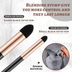 Kosiz 6 Pcs Blending Sponge Pen Double Headed Washable Rubbing Sponge Brush Sketch Wipe Reusable Blending Stump Drawing Art Blenders for School Student Artist Highlight Shadow Detail Correcting Tool