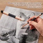 Kosiz 6 Pcs Blending Sponge Pen Double Headed Washable Rubbing Sponge Brush Sketch Wipe Reusable Blending Stump Drawing Art Blenders for School Student Artist Highlight Shadow Detail Correcting Tool