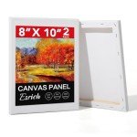 ESRICH Stretched Canvas for Painting, 2 Pack 8x10 Canvas Value Pack, Primed Acid-Free Cotton Blank Canvas, Paint Canvases for Oil & Acrylic Paint.