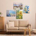 ESRICH Stretched Canvas for Painting, 2 Pack 8x10 Canvas Value Pack, Primed Acid-Free Cotton Blank Canvas, Paint Canvases for Oil & Acrylic Paint.