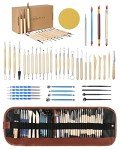 TEMONTIAN Clay Sculpting Tools,Air Dry,Pottery Tools,44 Pcs Double Sided Polymer Clay Tools Kit,Ceramics, Modeling Tools with Carrying Case Bag