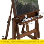 MEEDEN Enlarged Heavy-Duty H-Frame Easel: Artist Solid Beech Wooden Studio Easel - Professional Painting Art Easel Stand with 4 Lockable Wheels & Leveling Bolts - Hold Canvas up to 86" H,Walnut