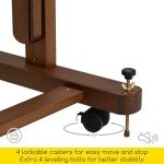 MEEDEN Enlarged Heavy-Duty H-Frame Easel: Artist Solid Beech Wooden Studio Easel - Professional Painting Art Easel Stand with 4 Lockable Wheels & Leveling Bolts - Hold Canvas up to 86" H,Walnut