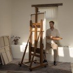 MEEDEN Enlarged Heavy-Duty H-Frame Easel: Artist Solid Beech Wooden Studio Easel - Professional Painting Art Easel Stand with 4 Lockable Wheels & Leveling Bolts - Hold Canvas up to 86" H,Walnut