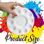 FANDAMEI 20 PCS Round Plastic Paint Tray Palettes, Paint Palette Tray, Painting Supplies for Kids & Adults, Paint Pallets, Painting Palette with 10 Wells, for Art Painting or DIY