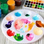 FANDAMEI 20 PCS Round Plastic Paint Tray Palettes, Paint Palette Tray, Painting Supplies for Kids & Adults, Paint Pallets, Painting Palette with 10 Wells, for Art Painting or DIY