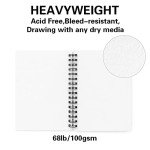 CONDA 8.5"x11" Sketch Book, 100 Sheets (68 lb/100gsm), Spiral Bound Artist Sketch Pad, Durable Acid Free Drawing Paper for Drawing Painting