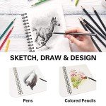 CONDA 8.5"x11" Sketch Book, 100 Sheets (68 lb/100gsm), Spiral Bound Artist Sketch Pad, Durable Acid Free Drawing Paper for Drawing Painting