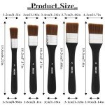 5 Pcs Wide Flat Paint Brushes, Art Brushes for Acrylic Painting Soft Painting Brushes Assorted Sized Craft Brushes Nylon Chip Brushes Artist Varnish Brush Art Paintbrush Sets for Oil Canvas Gesso