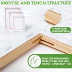 12 Pack Stretched Canvases for Painting, Multi Size Canvas 11x14, 8x10, 5x7, 4x4, Round Canvas with 8x8,10x10, Cotton Primed Paint Blank Canvas for Oil Paint, Acrylic Paint, for Beginners, Artists.