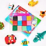 CiaraQ Small Modeling Clay Set, 12 Colors Safe & Non-Toxic Oven Bake Polymer Clay Starter Kit for Kids/Beginners