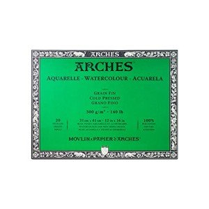 Arches Watercolor Paper Block, Cold Press, 12" x 16", 140 pound