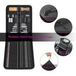 HIFORNY 58 PCS Drawing Kit Sketching Pencil Set,Sketch Pencils Art Supplies with 3-Color Sketchbook,Graphite,Charcoal,Blending Tools,Drawing Pencils for Adults Artists
