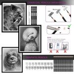 HIFORNY 58 PCS Drawing Kit Sketching Pencil Set,Sketch Pencils Art Supplies with 3-Color Sketchbook,Graphite,Charcoal,Blending Tools,Drawing Pencils for Adults Artists