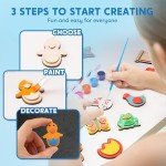 JOYIN 12 Wooden Magnet Creativity Arts & Crafts Painting Kit for Kids, Decorate Your Own Painting Gift for Easter Basket Stuffers, Birthday Parties and Family Crafts, Party Favors for Boys Girls