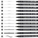 EYEYE Micro Fineliner Pens, Black Drawing Art Pens,12 Archival Pen Waterproof Ink Set Artist Supplies Archival Inking Markers Sketch Outline Pen, Precision Drawing and Sketching Kit