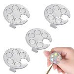 4 Pack Mini Nail Paint Art Palette Finger Rings Metal Manicure Palette Tools Makeup Palettes