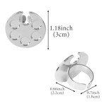 4 Pack Mini Nail Paint Art Palette Finger Rings Metal Manicure Palette Tools Makeup Palettes