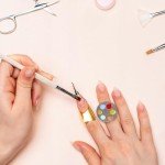 4 Pack Mini Nail Paint Art Palette Finger Rings Metal Manicure Palette Tools Makeup Palettes