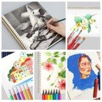 Ddaowanx 9" x 12" Sketch Book, 100 Sheets Spiral Bound Art Sketchbook with Pockets, (68lb/100gsm) Acid Free Artist Drawing Pad Paper Painting Sketching Pad,Gifts for Kids Adults Beginners