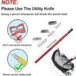 Daerthotk Charcoal Pencils Drawing Set, 12 Pieces Soft, Medium and Hard Black Sketch Charcoal Pencils for Drawing, Sketching, Shading, Blending, Artist Pencils for Beginners & Pro Artists