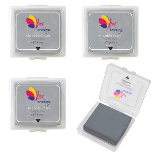 Kneaded Erasers for Artists,Erasers for Drawing Art, Large Size Grey Kneadable Eraser for Drawing Artists, Art Supplies, Art Gum Erasers for Charcoal Pencils, Sketching Supplies (4)