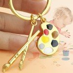 yaozeio Art Painter Palette Brush Keychain Art Teacher Gifts from Student Gifts for Artists Who Draw Artist Paint Palette Keychain