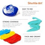 Shuttle Art Acrylic Paint, 12 Colors Acrylic Paint Large Bottle Set, 473ml/16oz Each, Rich Pigments, High Viscosity, Bulk for Artists, Beginners and Kids on Rocks Crafts Canvas Wood
