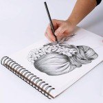 RGBMIX 9"x12" Sketch Book, 1 Pack 100 Sheets Spiral Bound Art Sketchbook, Premium Sketch Paper, Acid Free (68lb/100gsm) Art Sketchbook Artistic Drawing Painting Writing Paper Pad