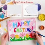 BAKEYBA Canvas Boards for Painting 20 Pack, 4 of Each 4x4, 5x7, 8x10, 9x12,11x14 Primed White Art Canvas Panels for Acrylic, Oil Paint, Watercolor