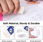 Erasers, Shuttle Art 72 Pack Premium Erasers Bulk, White Eraser Classroom Set for Kids Teachers as School and Office Supplies