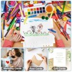 50 Sheets Cotton Watercolor Paper, A5 Cold Pressed/140lb (300gsm) 100% Cotton 6 Hole-Punched Water Color Paper Bulk Acid Free Art Paper for Artists Adults Students Drawing Supplies