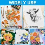 50 Sheets Cotton Watercolor Paper, A5 Cold Pressed/140lb (300gsm) 100% Cotton 6 Hole-Punched Water Color Paper Bulk Acid Free Art Paper for Artists Adults Students Drawing Supplies