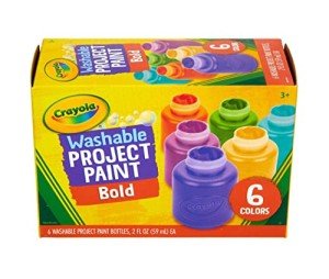 Crayola Washable Kids Paint (6ct), Essential Preschool Supplies, Paint Set for Kids, Must Have Arts & Crafts Supplies, Nontoxic, Preschool Learning Activities for Toddlers