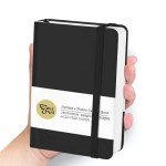 Mix Media Pad,3.5"x5.5" Small Hardcover Leather Art Sketchbook,60 Sheets(112lb/180gsm) Heavyweight Acid Free Artistic Painting Drawing Sketching Paper, Handy Pocket Journal Sketchbook.Black