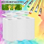 DLOnline 50 PCS White Plastic Watercolor Palette, 6 Well Rectangular Paint Palettes, Paint Tray Palettes, Paint Trays for Kids, for Painting, DIY Craft, Art Painting Class