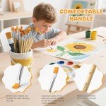 32 Pieces Acrylic Paint Brushes Set, Art Brushes for Oil,Watercolor,Rock Body Face Art, Nylon Bristles with Round, Filbert, Flat, Fan, Angle, Detail Brush,Craft Paint Brushes